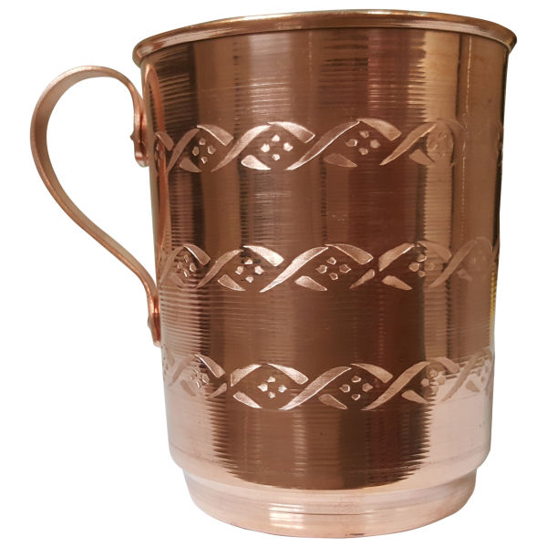 Tasse persane en cuivre - Fabriquée à la main avec anse pour boissons froides - Martelée Bahar