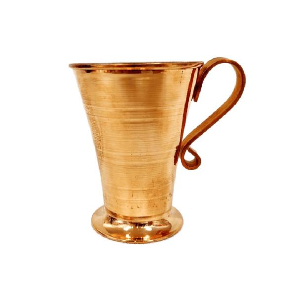 Tasse persane en cuivre - Fabriquée à la main avec anse pour boissons froides - Martelée Mesri