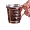 Tasse persane en cuivre - Fabriquée à la main avec anse pour boissons froides - Martelée Mess