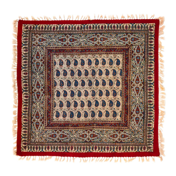 Nappe Persane : Impression Traditionnelle Kalamkari d'Isfahan Bloc Atriyan III