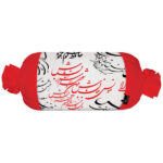 Traversin Cylindrique Traditionnel Persan avec Tissu en Velours Rouge