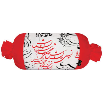 Traversin Cylindrique Traditionnel Persan avec Tissu en Velours Rouge