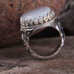 Bague en argent Agate pour homme Élégance Opale Blanche