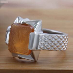 Bague en argent Aqeeq yéménite islamique pour hommes – Allah