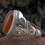 Bague en argent Aqeeq yéménite persane pour hommes – Modèle Ministre