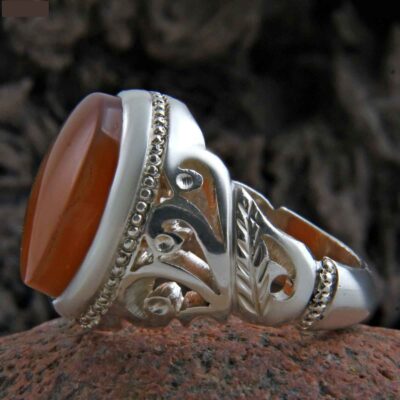 Bague en argent Aqeeq yéménite persane pour hommes – Modèle Ministre