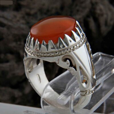 Bague en argent Aqeeq yéménite persane pour hommes – Modèle Roi
