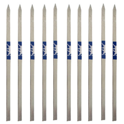 Ensemble de Dix Brochettes en Acier (17 cm) pour Kebab de Poulet et Grillades