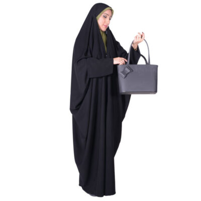 Tchador noir islamique arabe Hijab avec manches pour femmes et prière – Tchador Libanais