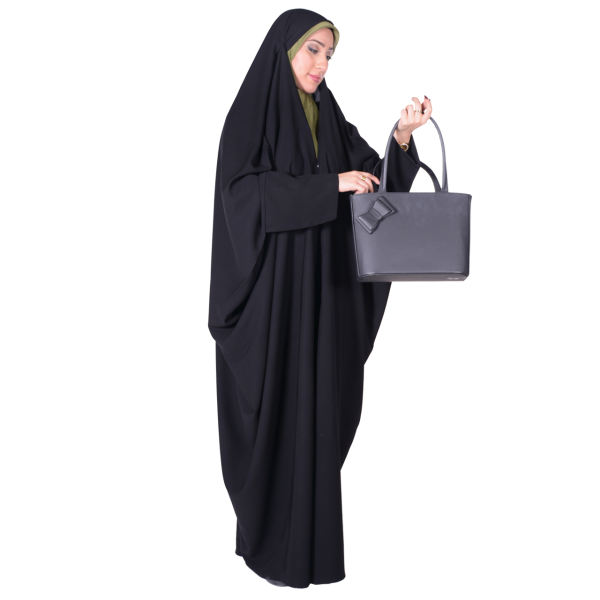 Tchador noir islamique arabe Hijab avec manches pour femmes et prière - Tchador Libanais