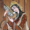 Art en Marqueterie de Bois - La Dame Artistique Perse de l'Amour