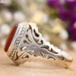Bague en argent Aqeeq yéménite persane pour hommes – Sahand
