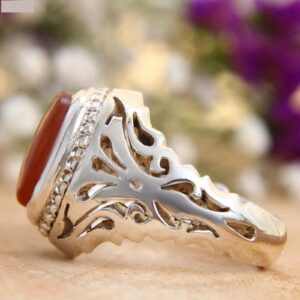 Bague en argent Aqeeq yéménite persane pour hommes – Sahand