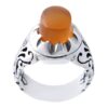 Bague en argent Aqeeq yéménite persane pour hommes