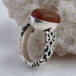 Bague en argent Agate Islamique pour homme Élégance Ya Zeynab Kobra