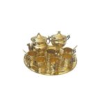 Service à thé et café persan en cuivre fait main – Motif de l’Empire achéménide
