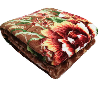 Couverture Golbaft Persane pour Lit Une Place Modèle Marron Foncé