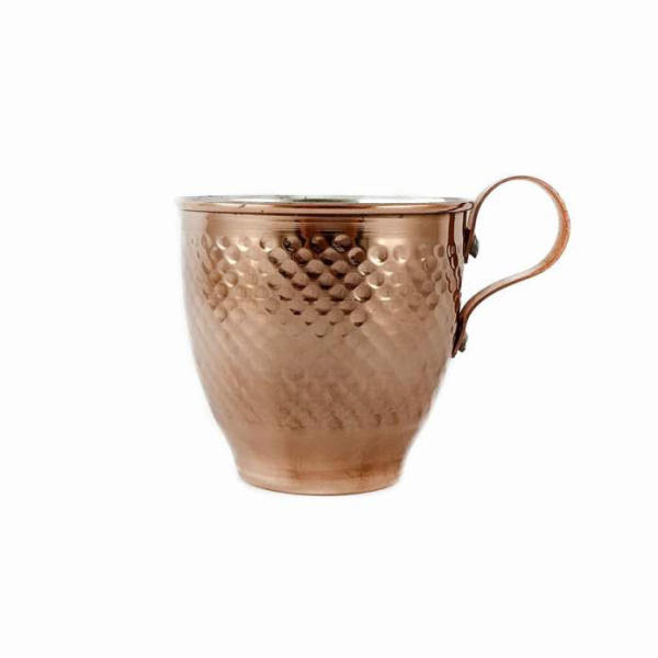 Tasse persane en cuivre - Fabriquée à la main avec anse pour boissons froides - Martelée Khomre