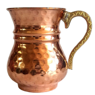 Tasse persane en cuivre – Fabriquée à la main avec anse pour boissons froides – Martelée Sheipouri