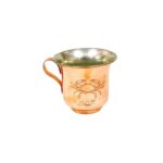 Tasse persane en cuivre – Fabriquée à la main avec anse pour boissons froides – Martelée Tir