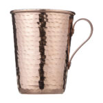 Tasse persane en cuivre – Fabriquée à la main avec anse pour boissons froides – Martelée Zanjani