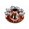 Tasse persane en cuivre - Ensemble de 8 fabriquées à la main avec anse pour boissons froides - Martelées avec pichet