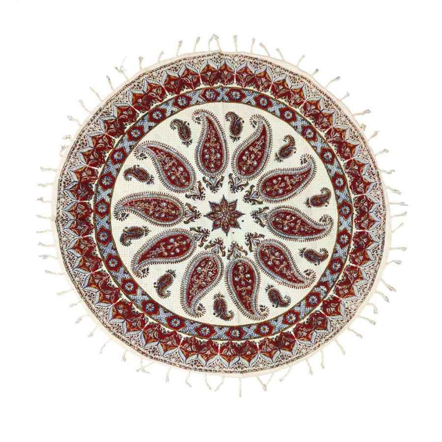 Nappe Persane : Impression Traditionnelle Kalamkari d'Isfahan Bloc Atriyan