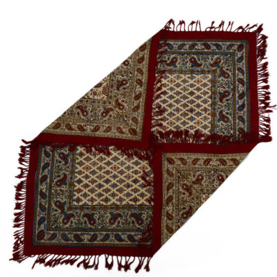 Nappe Persane : Impression Traditionnelle Kalamkari d’Isfahan Bloc Golha