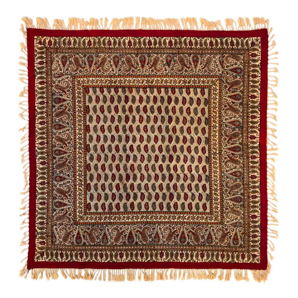 Nappe Persane : Impression Traditionnelle Kalamkari d'Isfahan Bloc Khademi