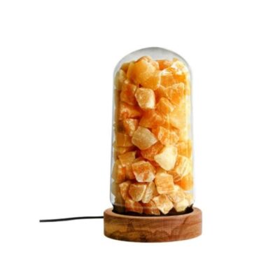 Lampe de sel avec morceaux de sel persans – design cylindrique moderne