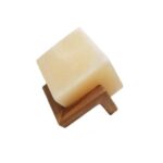 Lampe cube de sel persane – design fait main avec base en bois