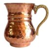 Tasse persane en cuivre - Ensemble de 6 fabriquées à la main avec anse pour boissons froides - Martelées Cœur