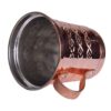 Tasse persane en cuivre - Ensemble de 6 fabriquées à la main avec anse pour boissons froides - Martelées Ava