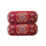 Traversin Cylindrique Traditionnel Persan avec Tissu Élégant Termeh Salar