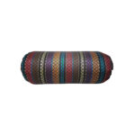 Traversin Cylindrique Traditionnel Persan avec Tissu Élégant Jajim Rayé