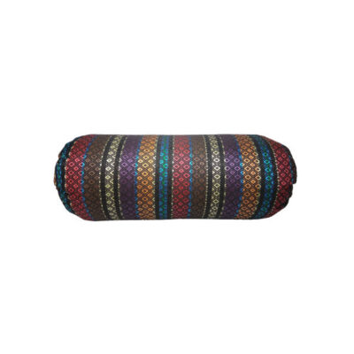 Traversin Cylindrique Traditionnel Persan avec Tissu Élégant Jajim Rayé