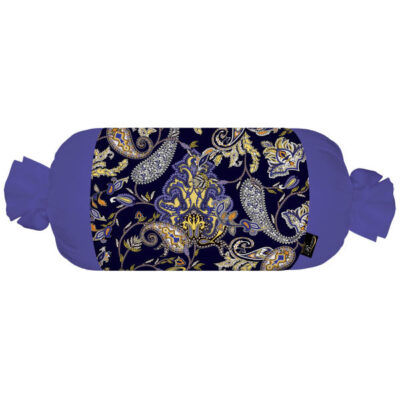 Traversin Cylindrique Traditionnel Persan avec Tissu en Velours Violet