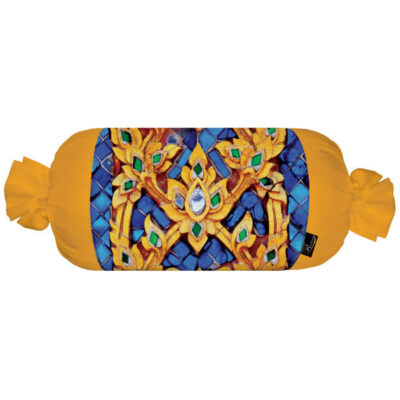 Traversin Cylindrique Traditionnel Persan avec Tissu en Velours Tala