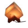 Lampe cube de sel persane – design Mahla fait main avec base en bois