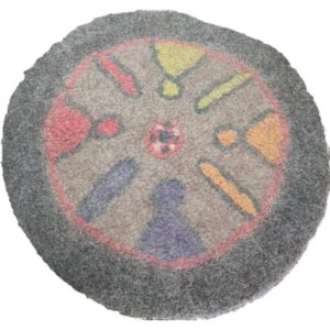 Tapis en feutre de laine persan 100 % naturel et fait main Rond