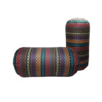 Ensemble de 2 Traversins Cylindriques Traditionnels Persans avec Tissu Élégant Jajim Rayé
