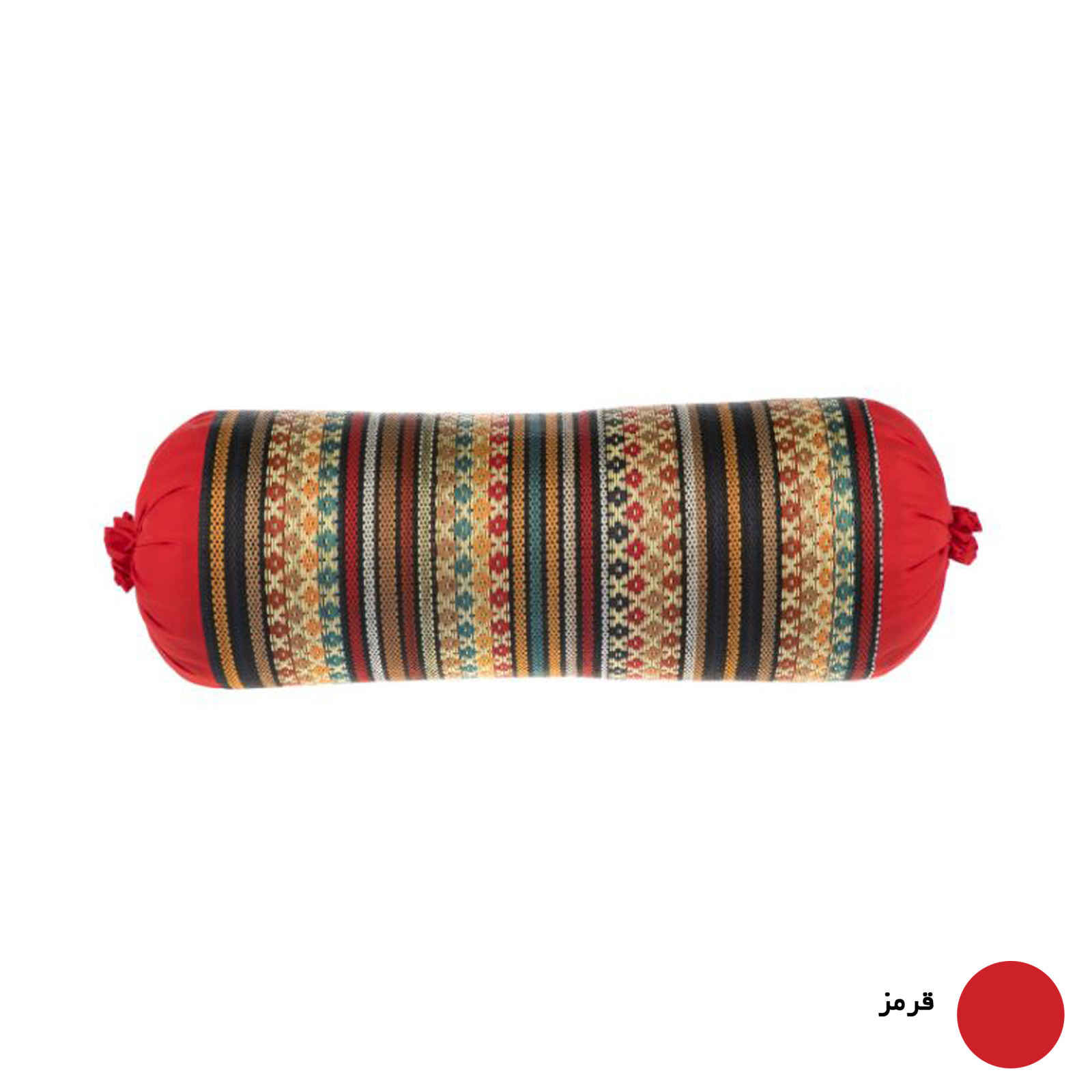 Traversin Cylindrique Traditionnel Persan avec Tissu Élégant Jajim