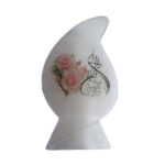 Lampe en sel en forme de flamme islamique artisanale avec calligraphie du verset Wa In Yakad