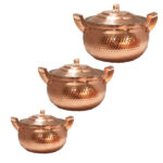 Marmite en cuivre persan – Style de cuisson martelé traditionnel (3x)