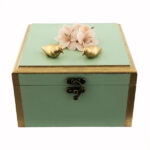 Boîte en Bois pour Cadeaux – Motif Artistique Fleurs & Oiseaux