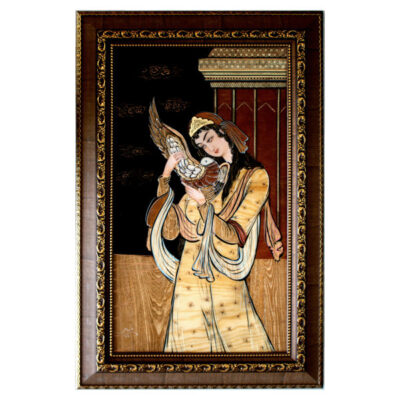 Art en Marqueterie de Bois – La Dame Artistique Perse de l’Amour
