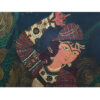 Peinture d'art qajar persan originale : Aquarelle et gouache sur bois – Fille
