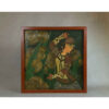Peinture d'art qajar persan originale : Aquarelle et gouache sur bois – Fille