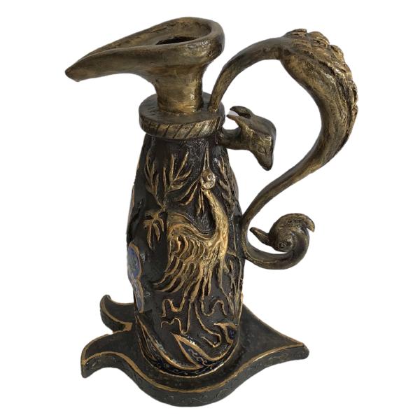 Pichet Décoratif en Laiton Indien Gravé à la Main Simorgh