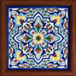 Carreau en céramique persane décoratif encadré  – Setayesh